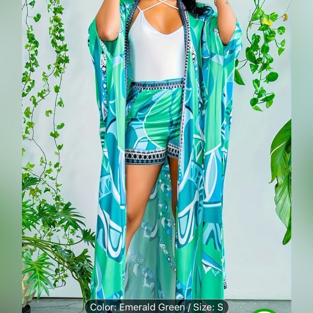 Matching High-waisted Shorts + Cover Up